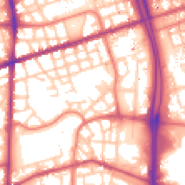 Daytime road noise heatmap for M15 5EL
