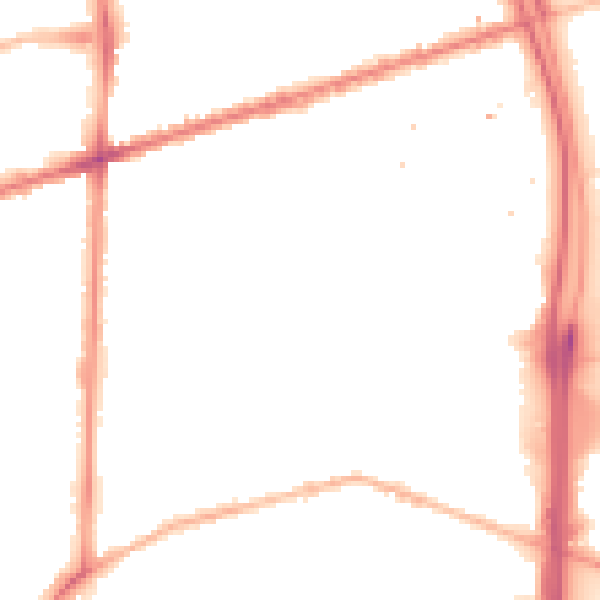 Night-time road noise heatmap for M15 5EP