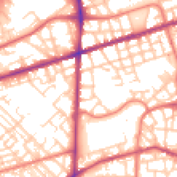 Daytime road noise heatmap for M15 5LN