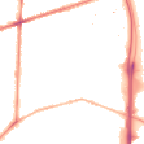 Night-time road noise heatmap for M15 5QQ