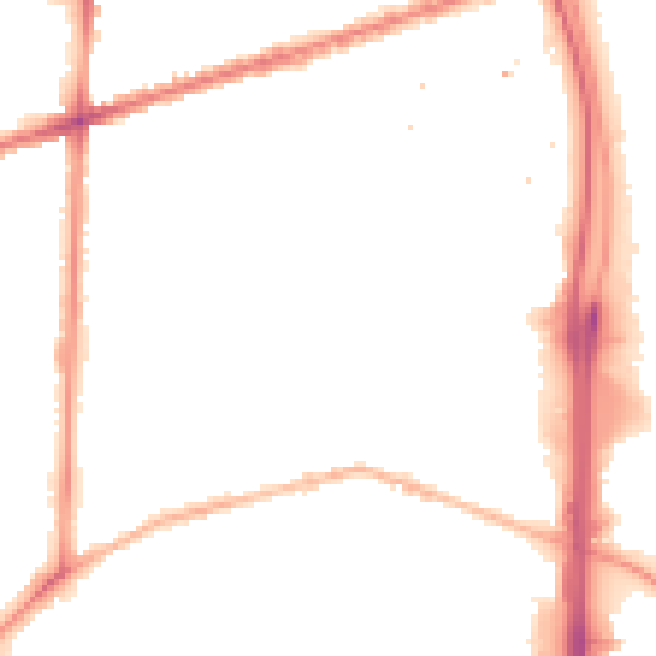 Night-time road noise heatmap for M15 5QR