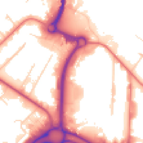 Daytime road noise heatmap for M17 1AZ
