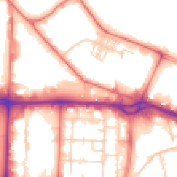 Daytime road noise heatmap for M17 1BW