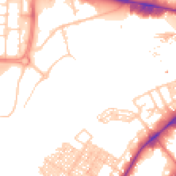 Daytime road noise heatmap for M17 1DY