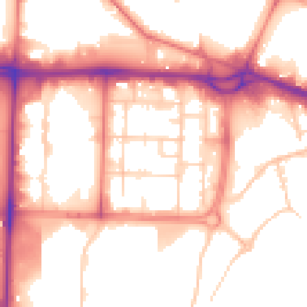 Daytime road noise heatmap for M17 1DZ