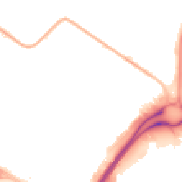 Night-time road noise heatmap for M17 1EH