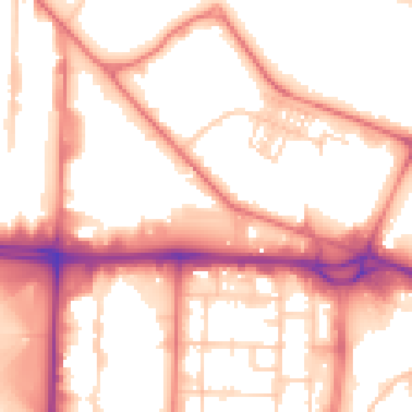 Daytime road noise heatmap for M17 1HU
