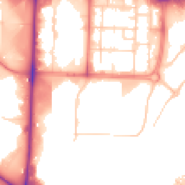 Daytime road noise heatmap for M17 1HW