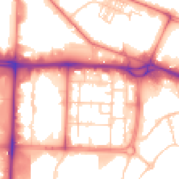Daytime road noise heatmap for M17 1JE
