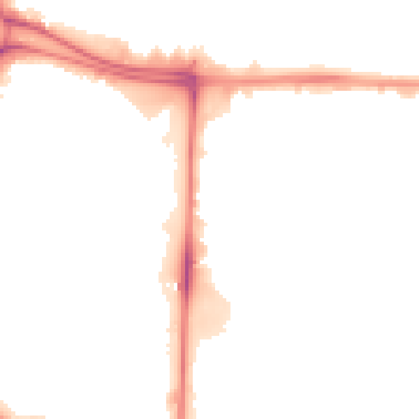 Night-time road noise heatmap for M17 1JS