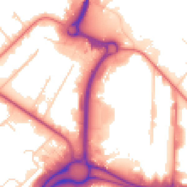 Daytime road noise heatmap for M17 1JT