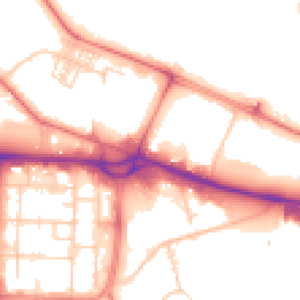 Daytime road noise heatmap for M17 1LB