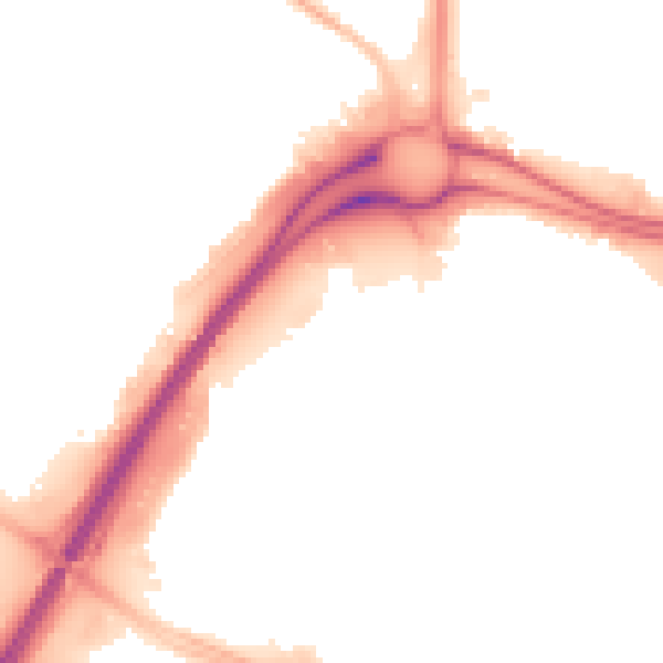 Night-time road noise heatmap for M17 1LP