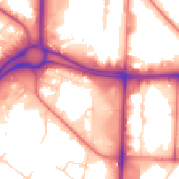 Daytime road noise heatmap for M17 1NY