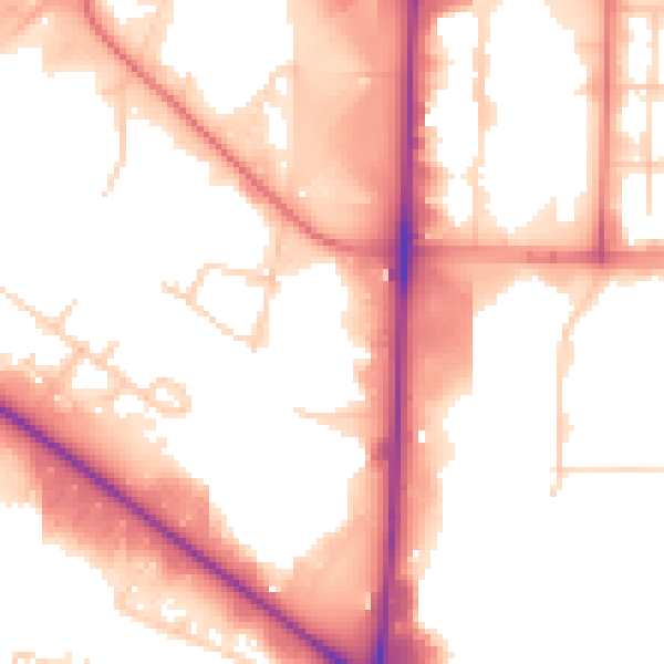 Daytime road noise heatmap for M17 1PN