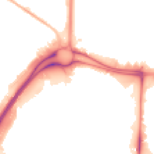 Night-time road noise heatmap for M17 1QR