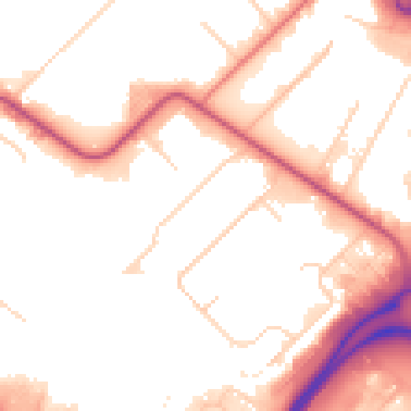 Daytime road noise heatmap for M17 1QS