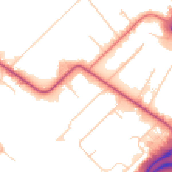 Daytime road noise heatmap for M17 1RW
