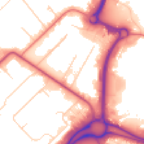 Daytime road noise heatmap for M17 1SA