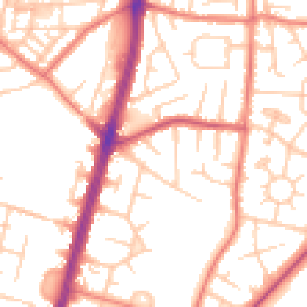 Daytime road noise heatmap for M19 1AH
