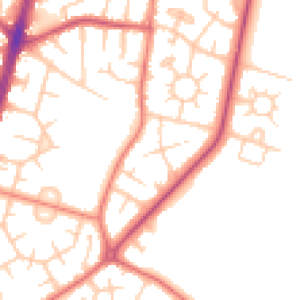 Daytime road noise heatmap for M19 1DQ