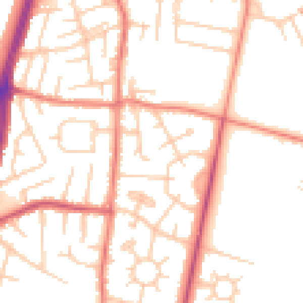 Daytime road noise heatmap for M19 1EU