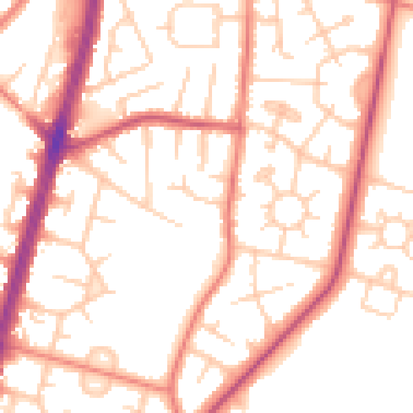 Daytime road noise heatmap for M19 1GG