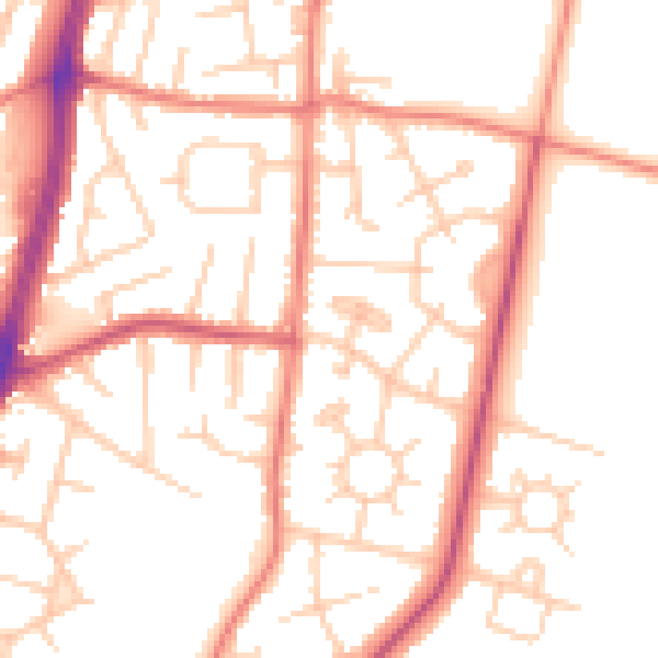 Daytime road noise heatmap for M19 1HP