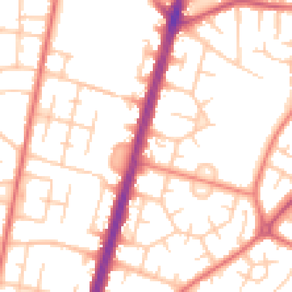 Daytime road noise heatmap for M19 1SP