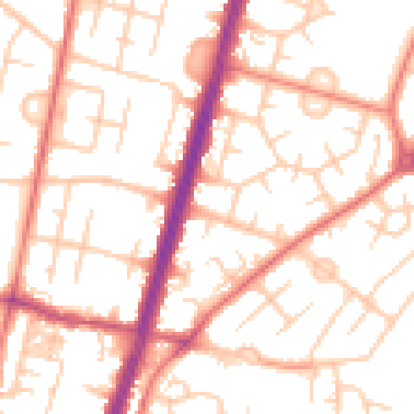 Daytime road noise heatmap for M19 1WS