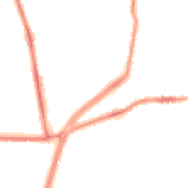 Night-time road noise heatmap for M19 2DD
