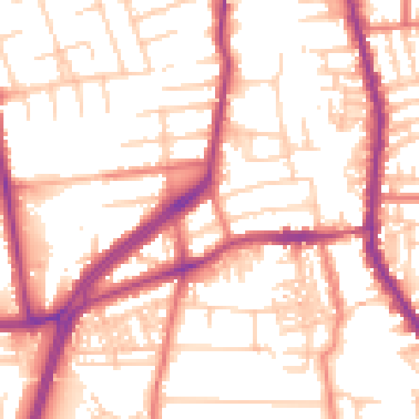 Daytime road noise heatmap for M19 2EA