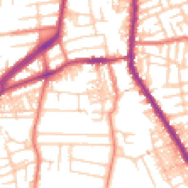 Daytime road noise heatmap for M19 2FS