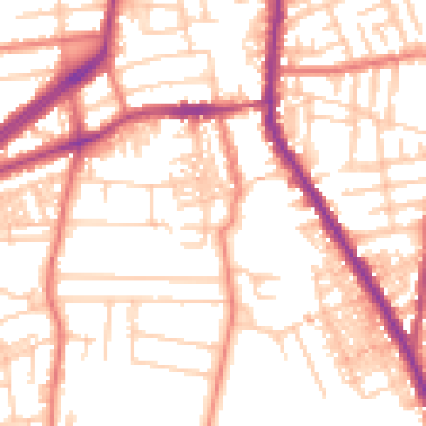 Daytime road noise heatmap for M19 2PB