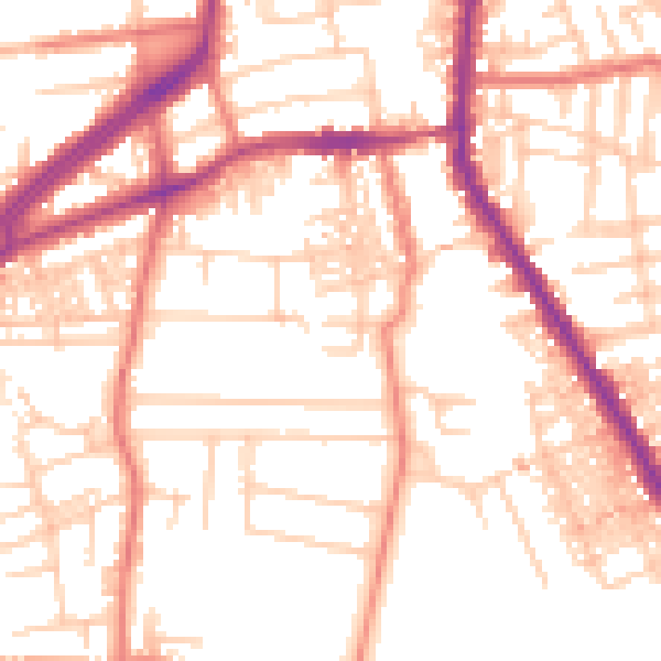 Daytime road noise heatmap for M19 2PD