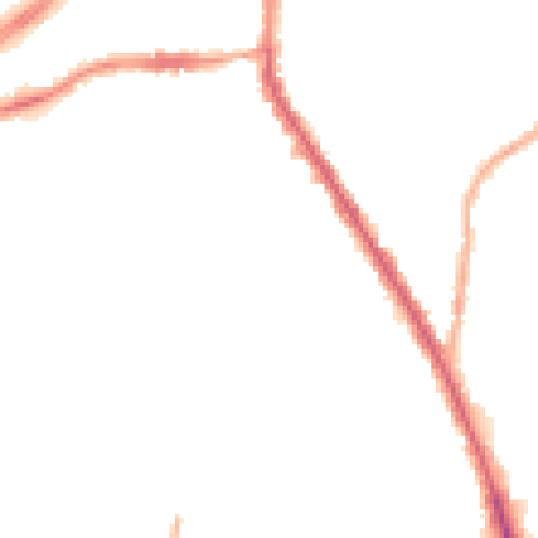 Night-time road noise heatmap for M19 2PJ