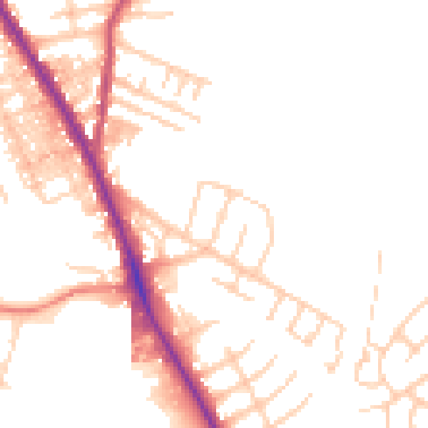 Daytime road noise heatmap for M19 2RG