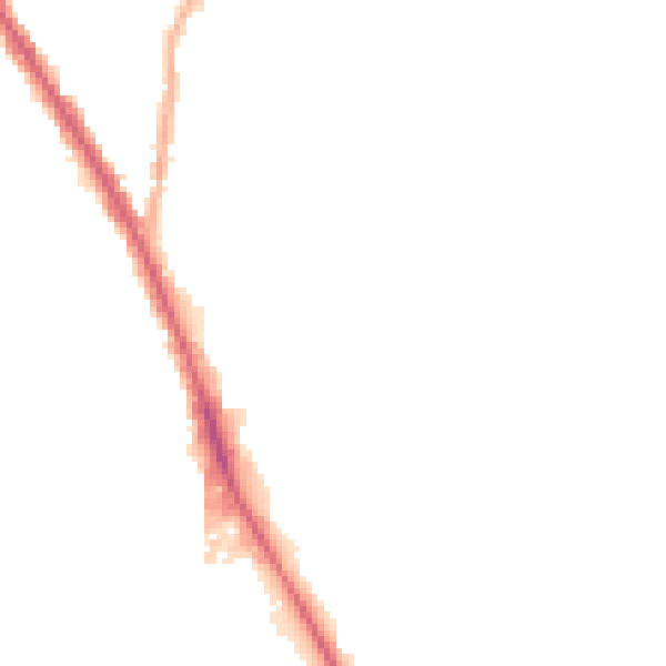 Night-time road noise heatmap for M19 2RG