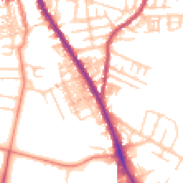 Daytime road noise heatmap for M19 2SU