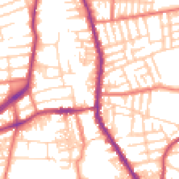 Daytime road noise heatmap for M19 3AE