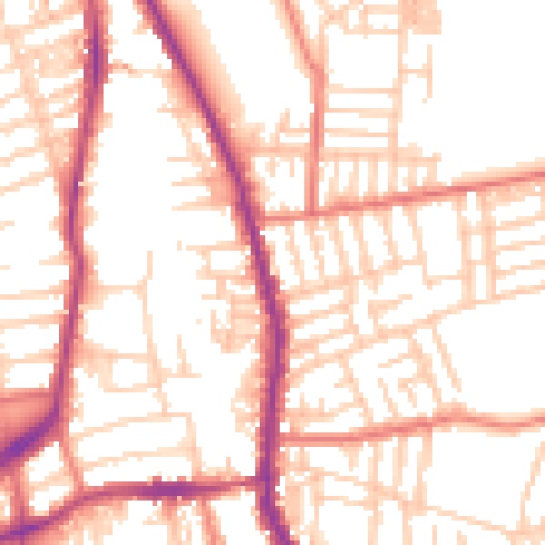 Daytime road noise heatmap for M19 3AR