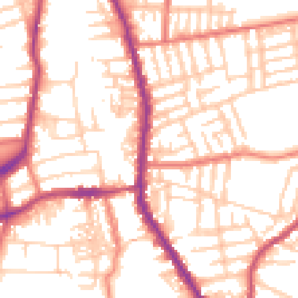 Daytime road noise heatmap for M19 3BS
