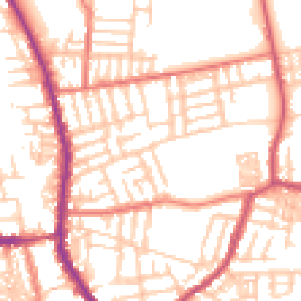 Daytime road noise heatmap for M19 3EE