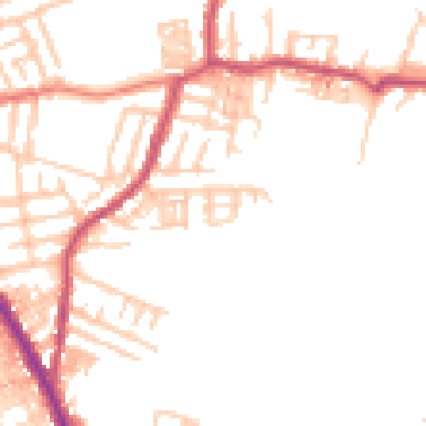 Daytime road noise heatmap for M19 3HA