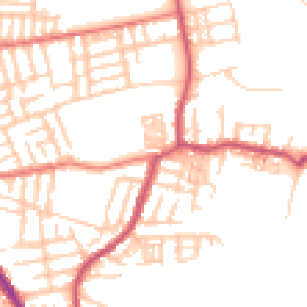 Daytime road noise heatmap for M19 3HH