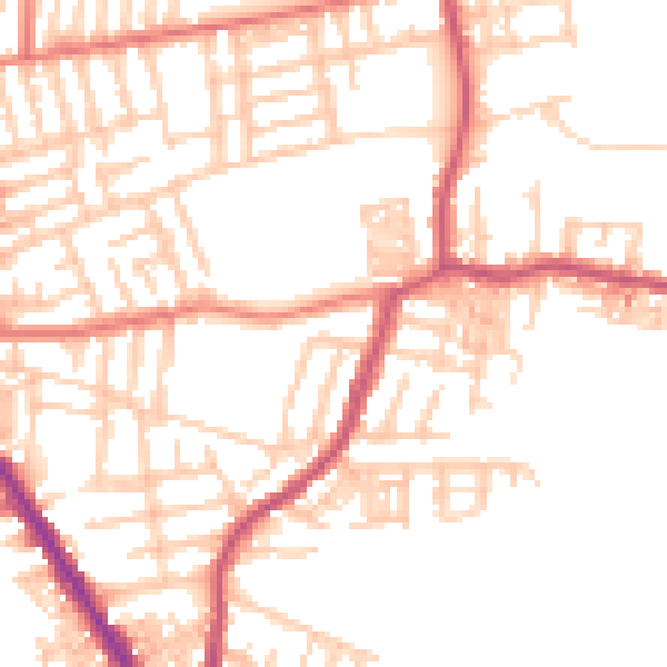 Daytime road noise heatmap for M19 3LD