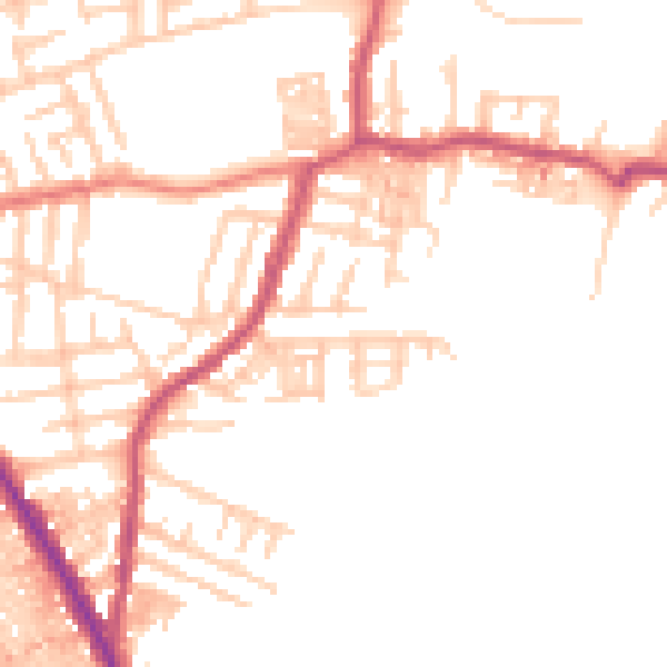 Daytime road noise heatmap for M19 3LL