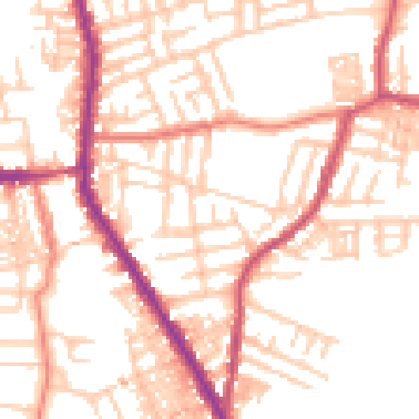 Daytime road noise heatmap for M19 3NR