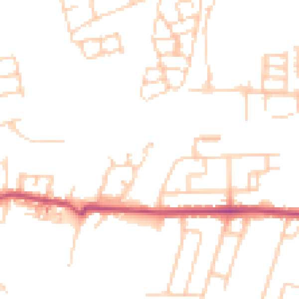 Daytime road noise heatmap for M19 3YN