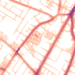 Daytime road noise heatmap for M20 1JB